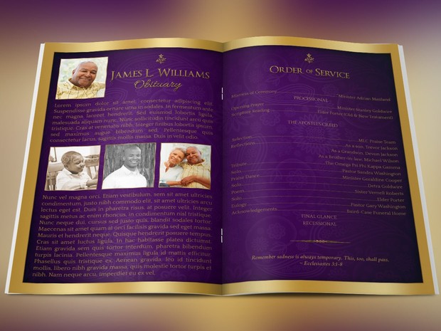 Regal Funeral Program Template Large