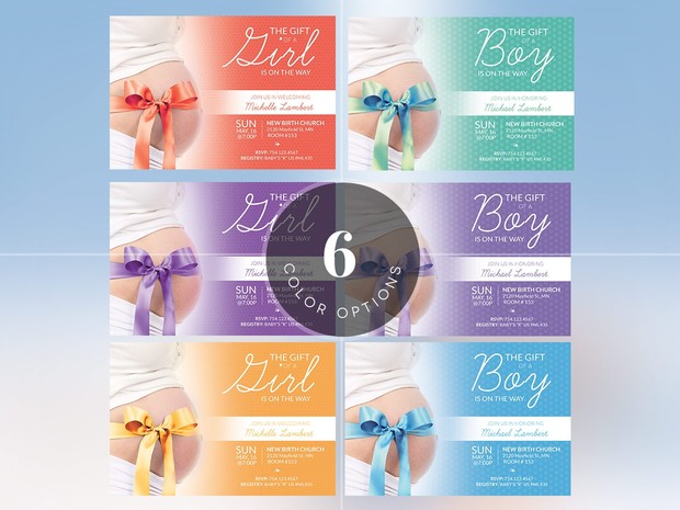 Baby Shower Invitation Template - Photoshop
