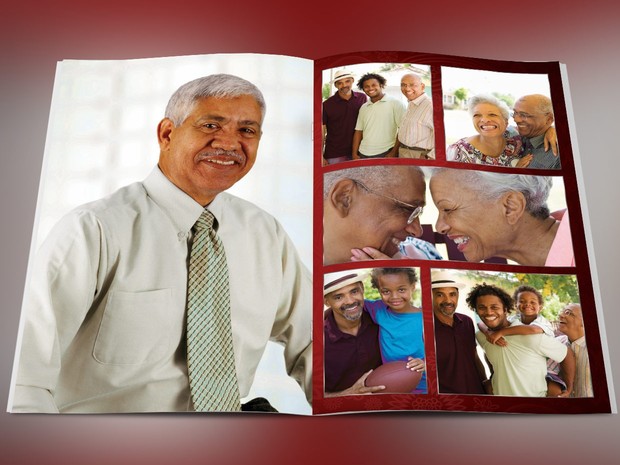 Crimson Dignity Funeral Program Publisher Template