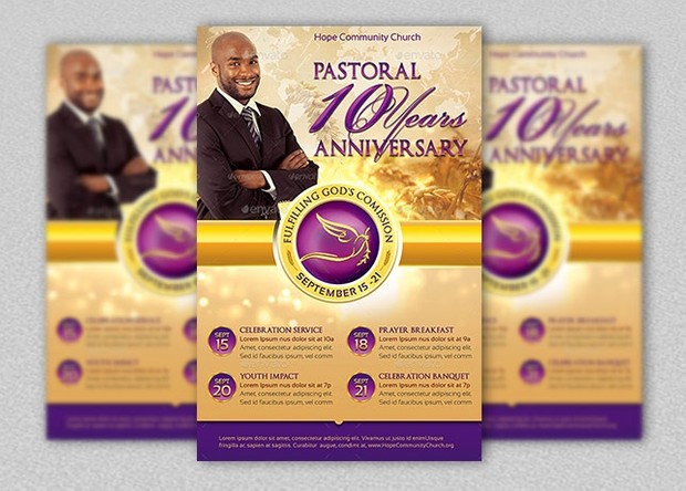 Clergy Anniversary Flyer Template