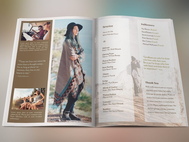 Adventure Large Funeral Program Template