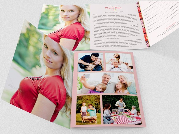 Hibiscus A5 Tri-Fold Funeral Program