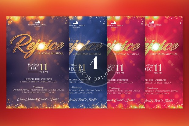 Rejoice Christmas Flyer Poster Template