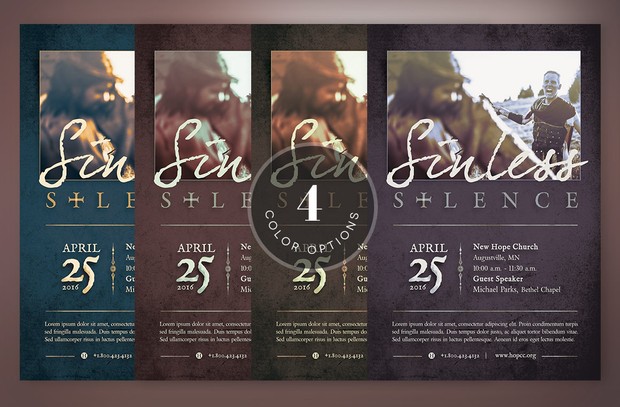 Sinless Silence Church Flyer Template