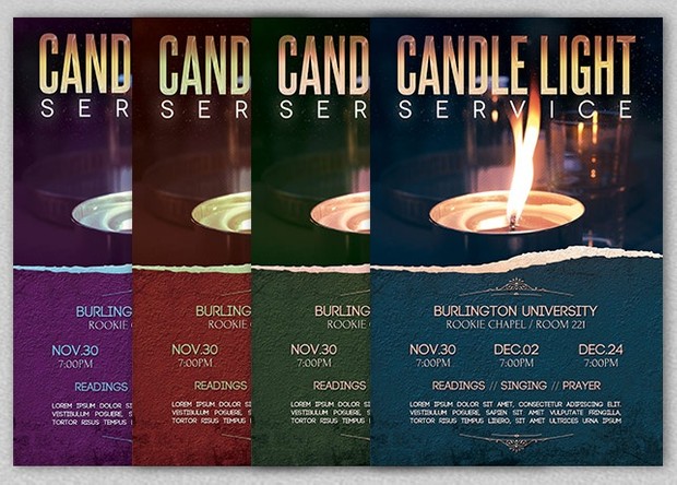 Candle Light Service Flyer Template