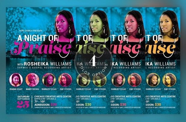 Worship Concert Church Flyer Template