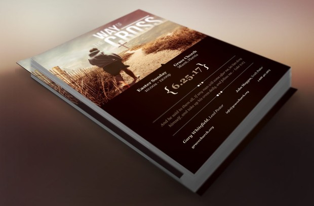 Cross Way Easter Flyer Poster Template