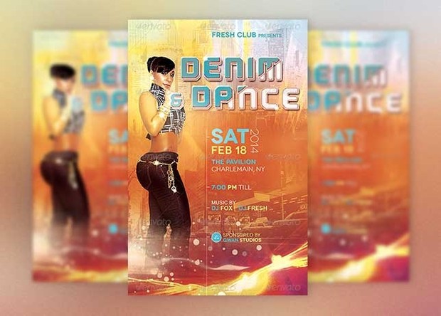 Denim Dance Party Flyer Template