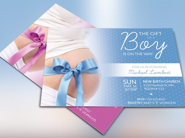 Baby Shower Invitation Template - Photoshop