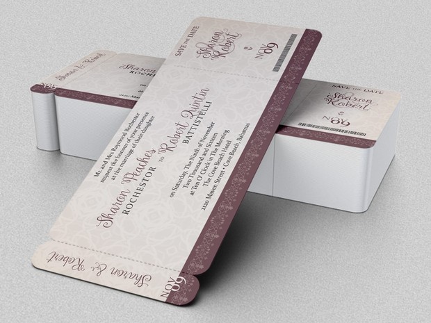 Wedding Boarding Pass Invitation Template