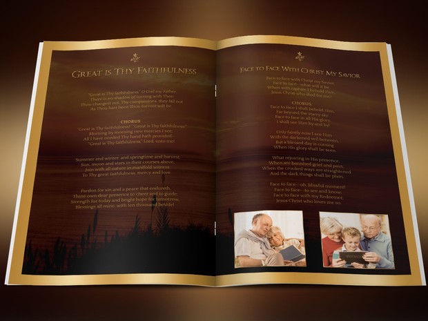 Sunset Funeral Program Template