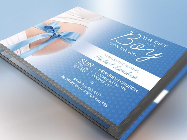 Baby Shower Invitation Template - Photoshop