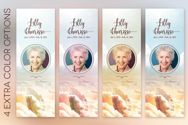Heaven Memorial Bookmark Template