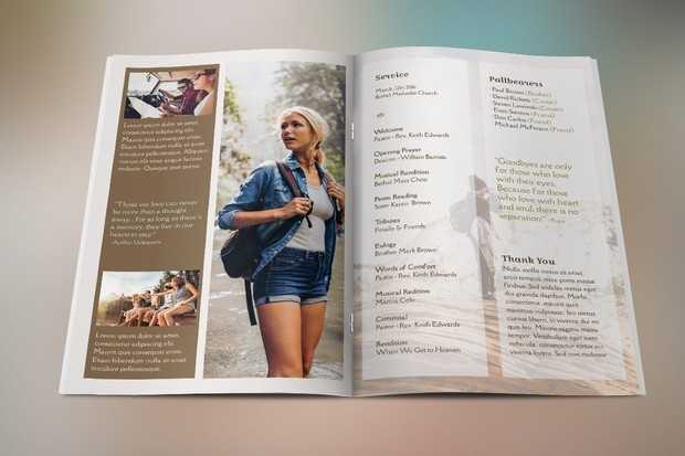 Adventure Small Funeral Program Template
