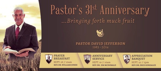 Pastor Anniversary Banner Template - Harvest