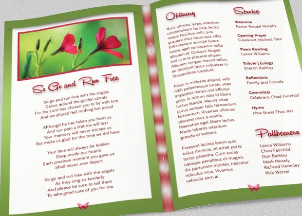 Child Funeral Program Template