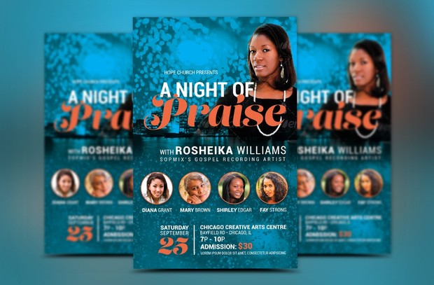 Worship Concert Church Flyer Template