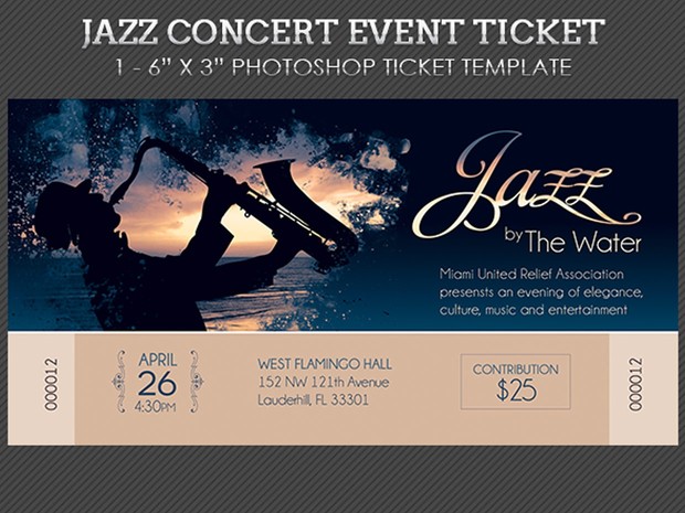 Jazz Concert Event Ticket Template