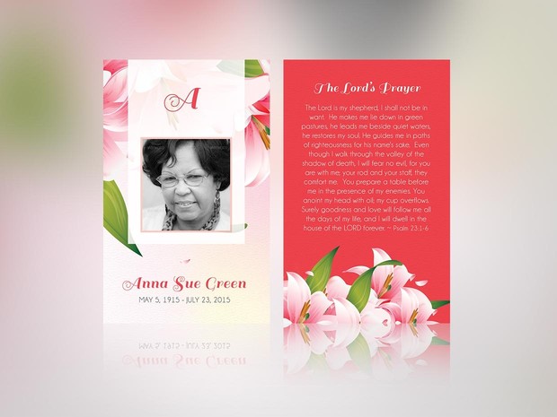 Petals Funeral Stationery Publisher Template Set
