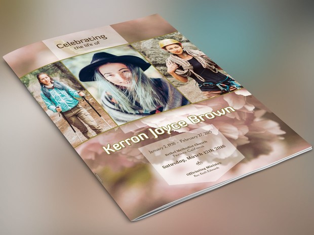 Adventure Large Funeral Program Template