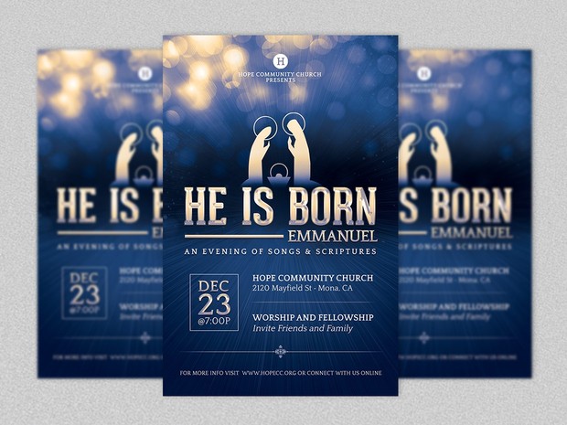 Emmanuel Christmas Flyer Template