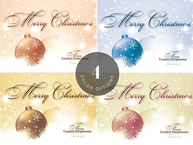 Merry Christmas Greeting Card Template V2