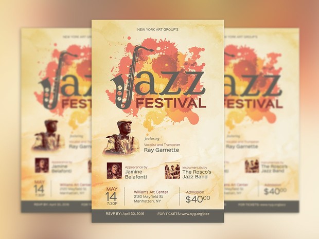 Jazz Concert Flyer Poster Template