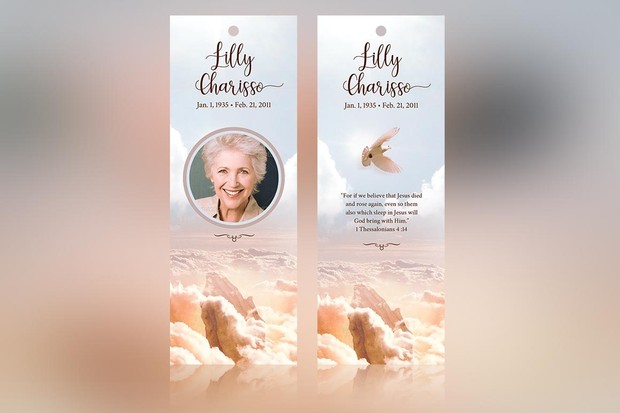 Heaven Memorial Bookmark Template