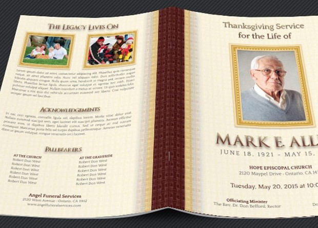 Legacy Funeral Service Program Template