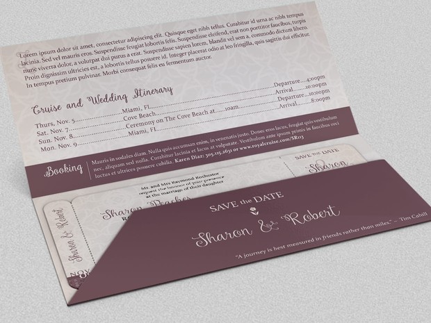 Wedding Boarding Pass Invitation Template