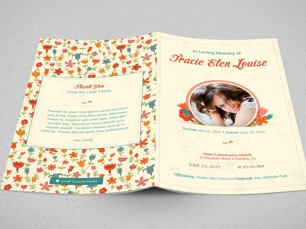 Floral Glory Funeral Program