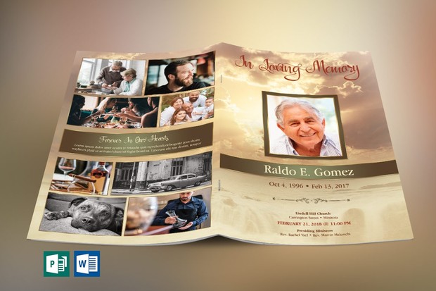 Forever Funeral Program Publisher Word Template