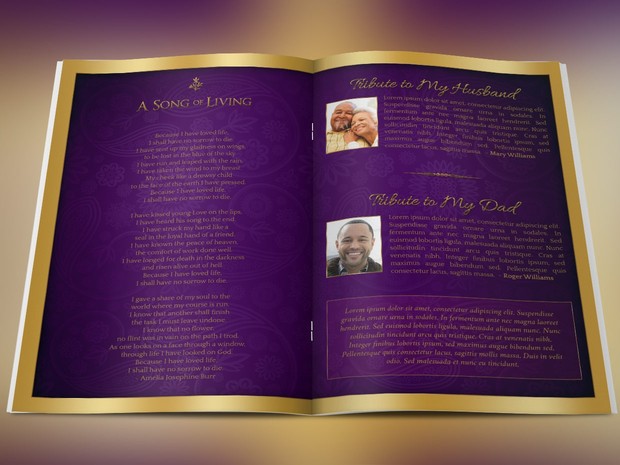Regal Funeral Program Template Large