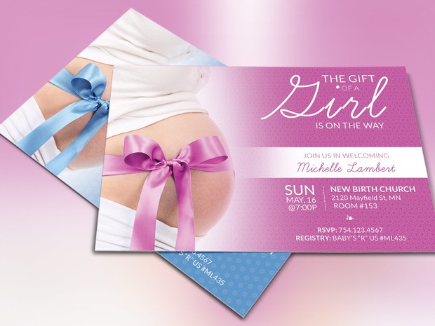 Baby Shower Invitation Template - Photoshop