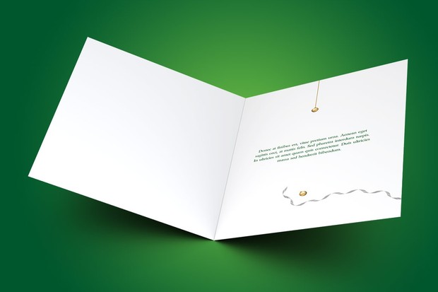 Green Christmas Greeting Card Template