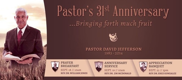 Pastor Anniversary Banner Template - Harvest