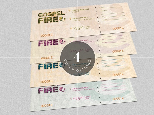 Gospel Fire Ticket Template