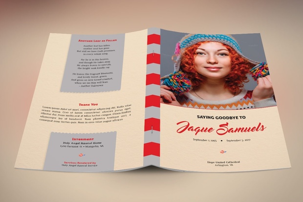 Goodbye Funeral Program Template