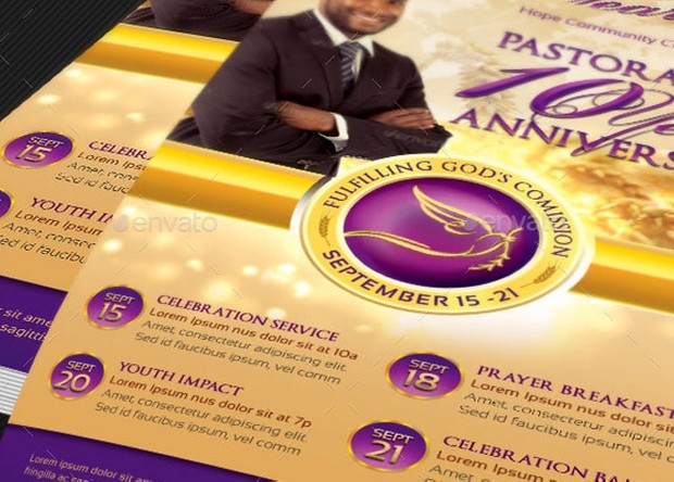 Clergy Anniversary Flyer Template
