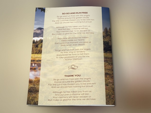 Nature Funeral Program Photoshop Template v2