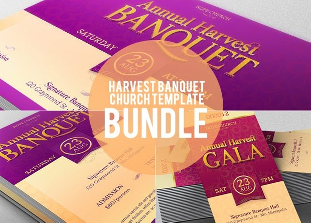 Harvest Banquet Church Template Bundle