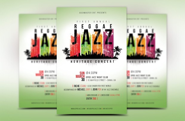 Reggae Jazz Flyer Poster Template