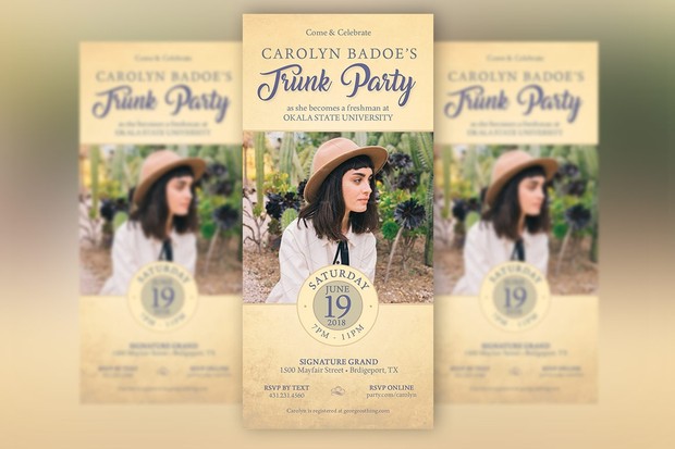 Retro Trunk Party Flyer Template