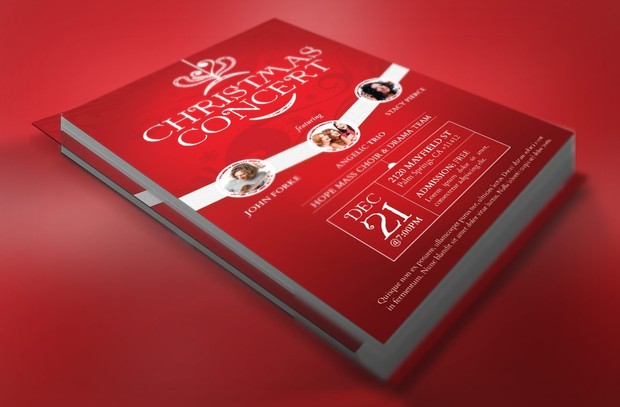 Red Christmas Concert Flyer Template