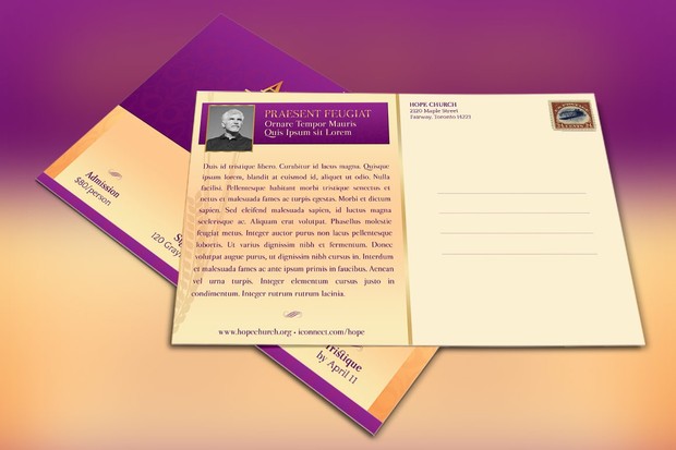 Church Gala Postcard Template