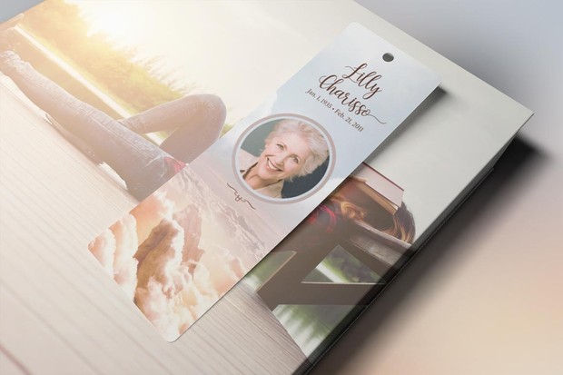 Heaven Memorial Bookmark Template