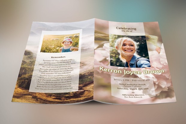 Adventure Small Funeral Program Template
