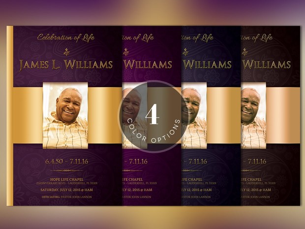 Regal Funeral Program Template Large