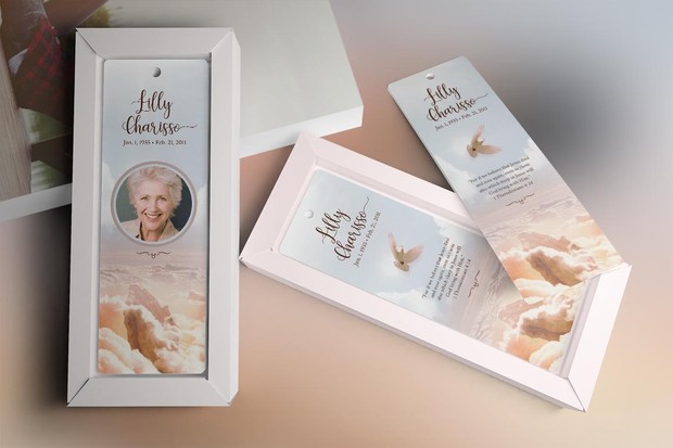 Heaven Memorial Bookmark Template
