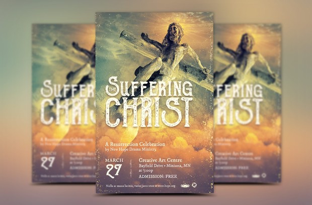 Christ Suffering Easter Flyer Template